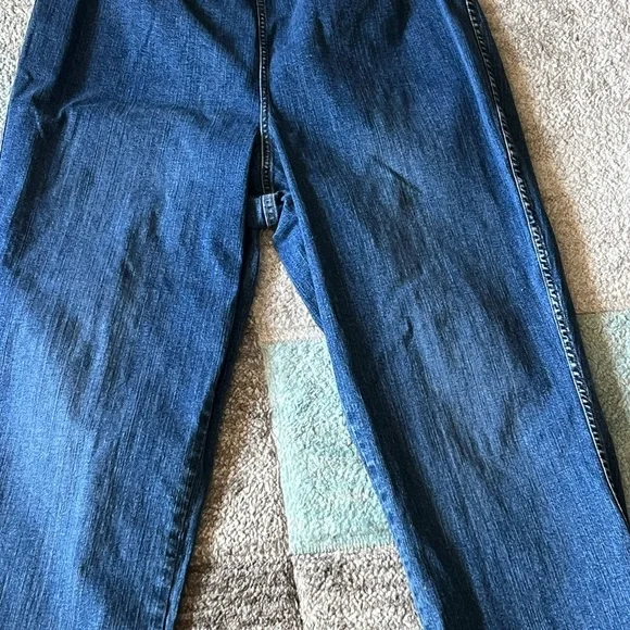 Denim & Co Women's Plus Size Easy Stretch Pull-On Jeans Pants Denim Blue Sz 1X - Picture 2 of 6
